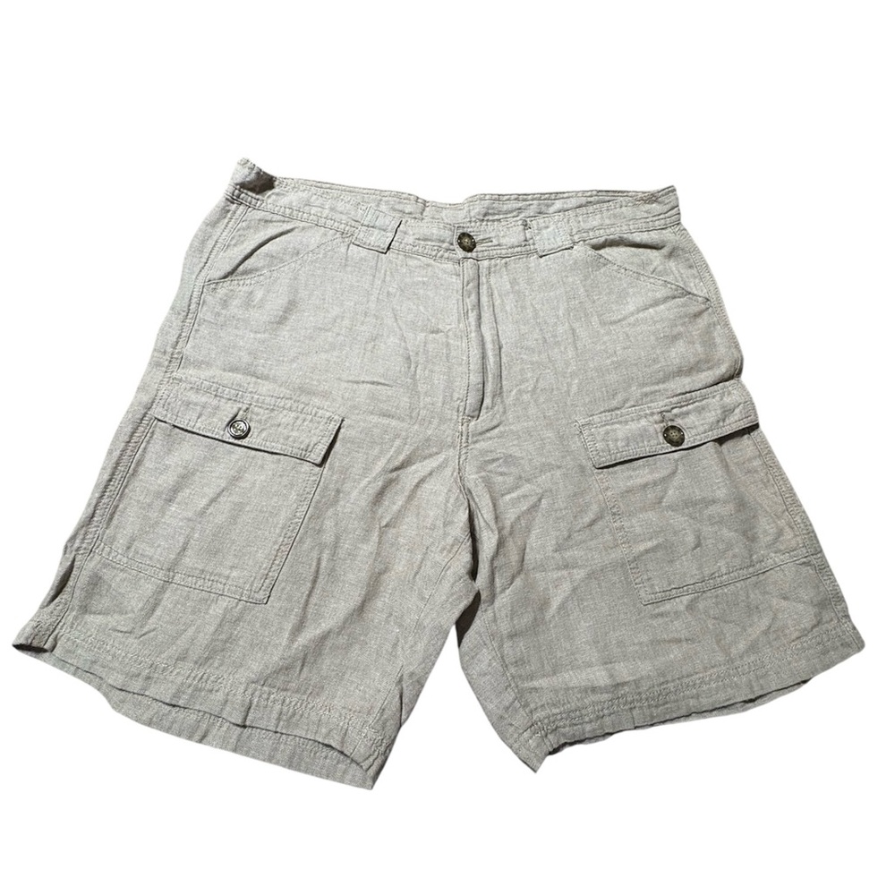 Tasso Elba Cargo Shorts Linen Cotton Blend Casual Outdoor Beige Mens Size 38